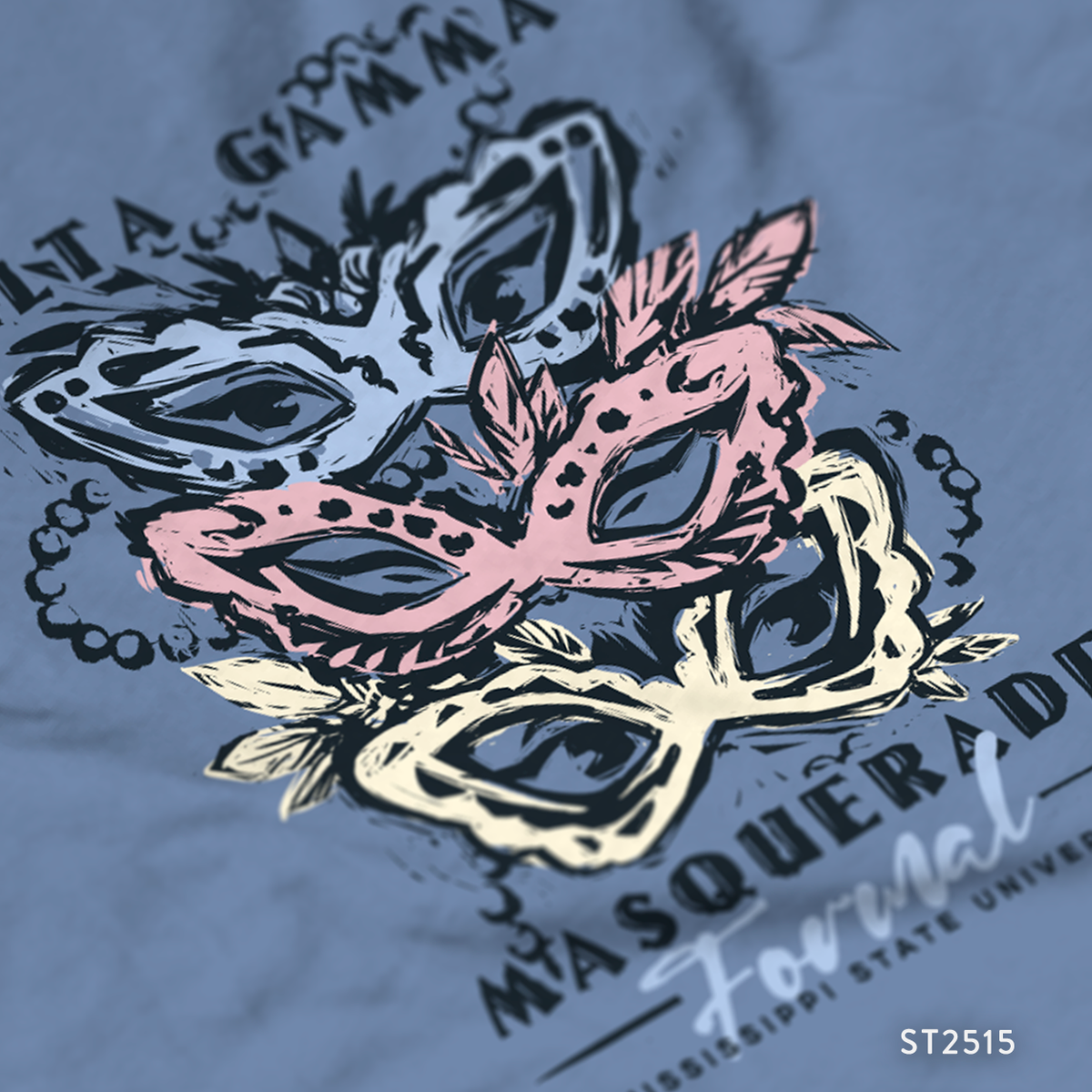 Delta Gamma Masquerade Date Party T-Shirt Design