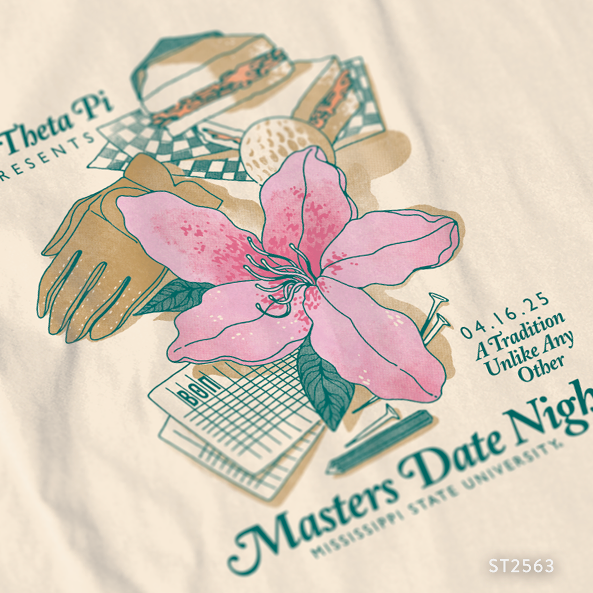 Beta Theta Pi Masters Date Party T-Shirt Design