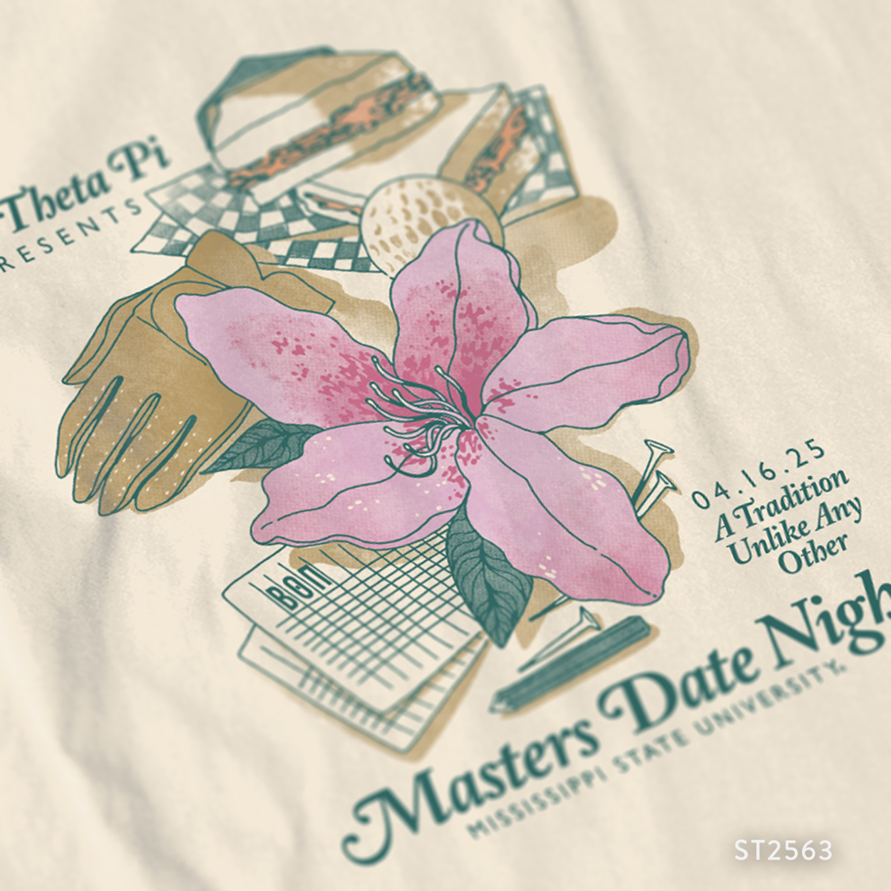 Beta Theta Pi Masters Date Party T-Shirt Design