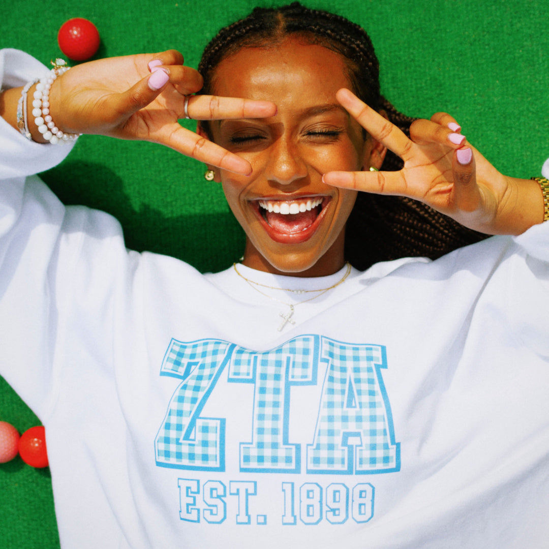 B-Greek - Gingham PR Sweatshirt - Zeta Tau Alpha